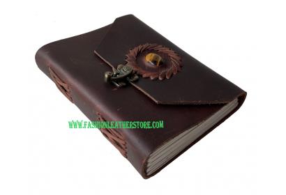 handmade soft leather with stone journal